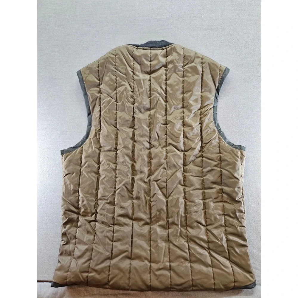 Vintage Sears Fieldmaster Mens Quilted Puffer Vest Brown Olive Full Zip Medium
